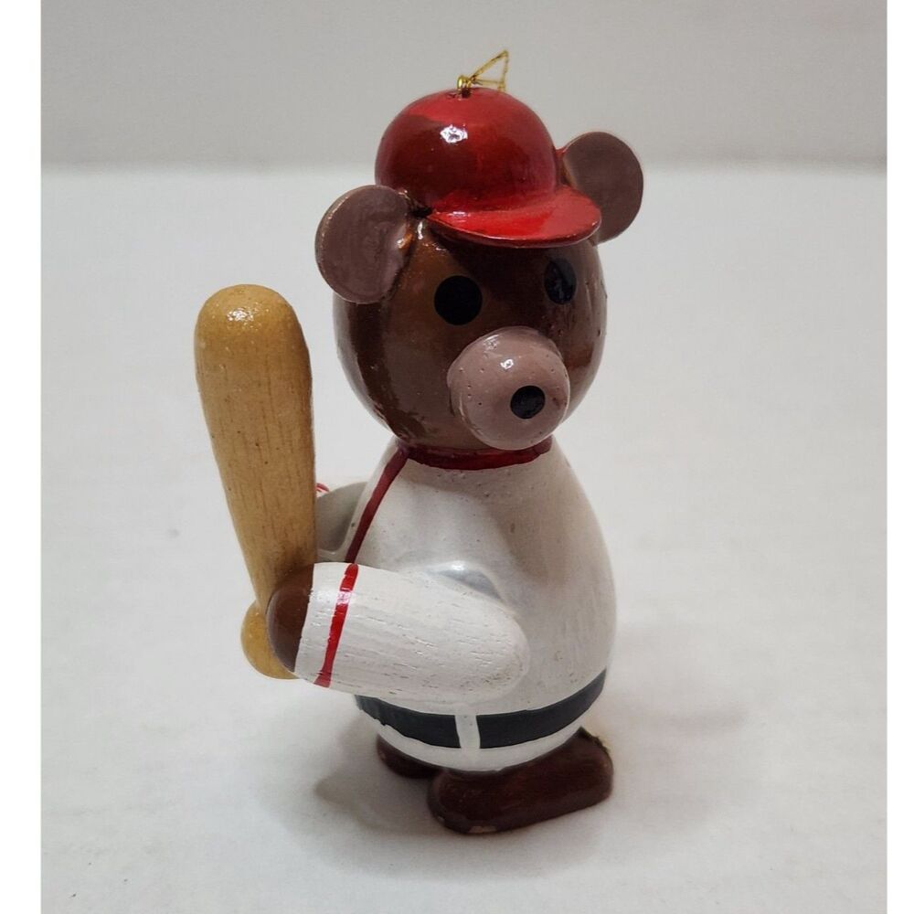 1979 Dakin Batting Mouse Ornament #7 Baseball Player Vintage Christmas